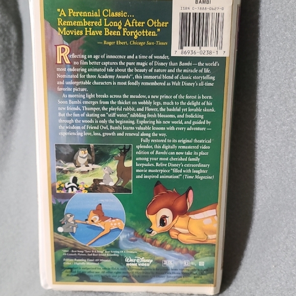 Disney Bambi Limited Edition 55th Anniversary VHS with Cover - Picture 9 of 10